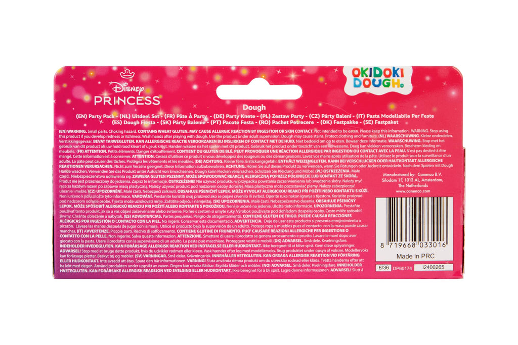 Disney Princess kleiset partypack, 6 kleuren klei