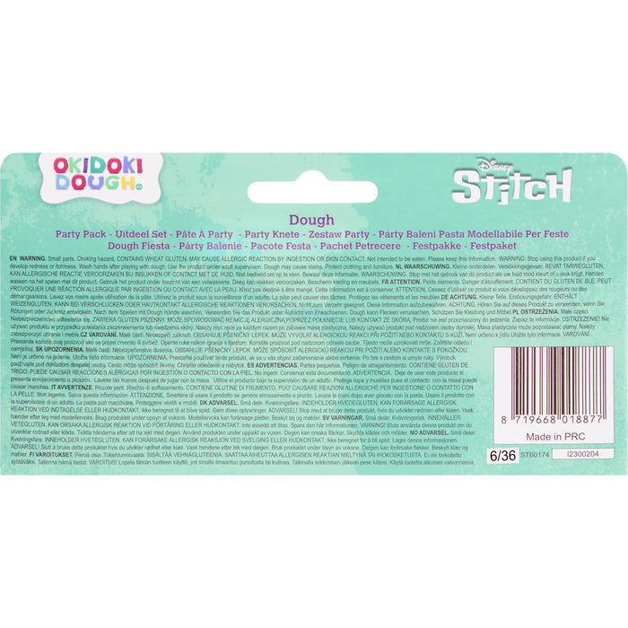 Disney Stitch kleiset partypack, 6 kleuren klei