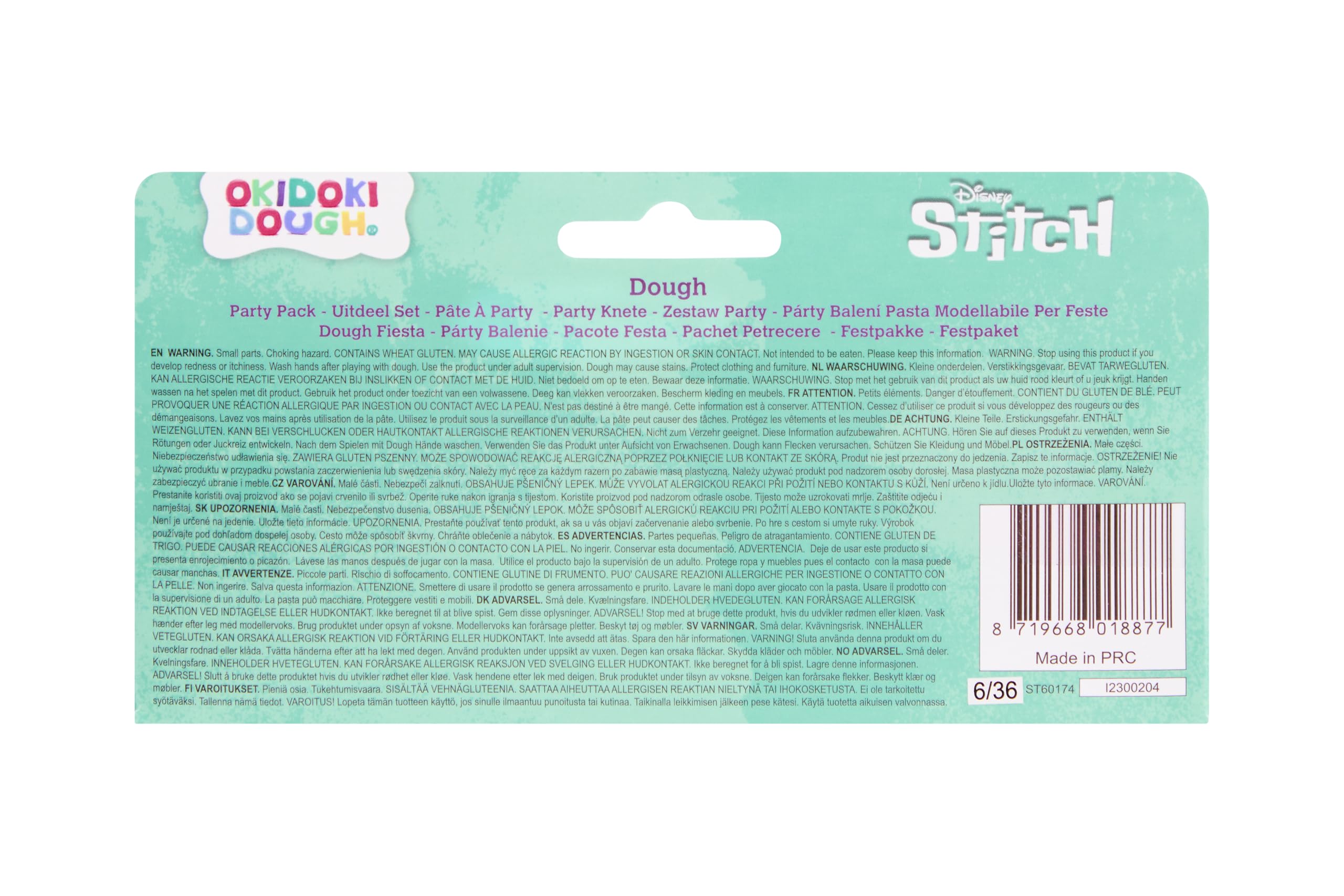 Disney Stitch kleiset partypack, 6 kleuren klei