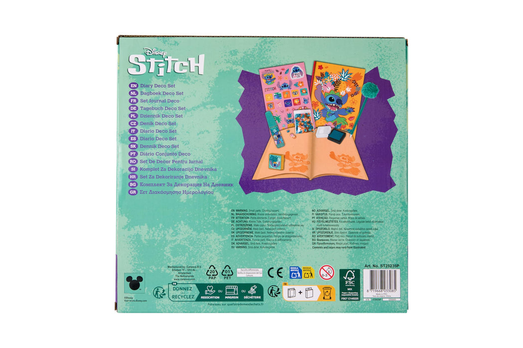 Disney Stitch dagboek decoset, met pompom pen en stickers