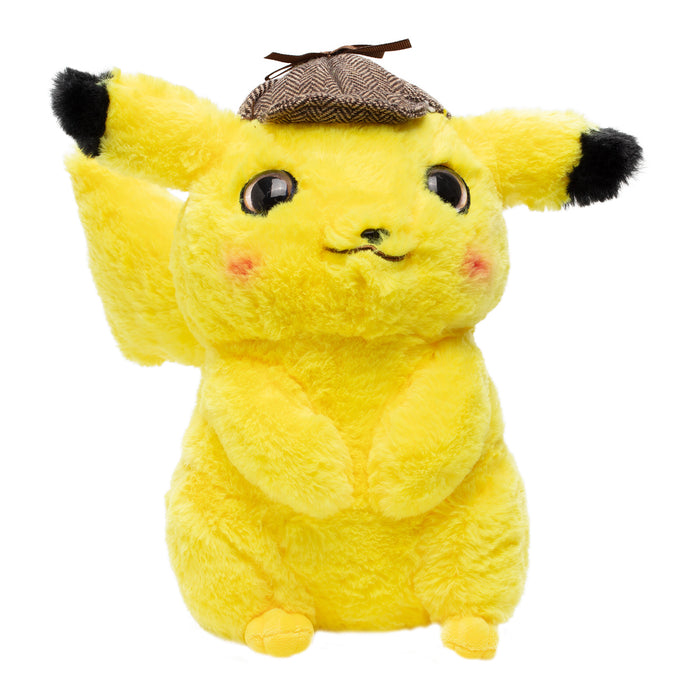 Pokemon - Pikachu - Detective - Knuffel - Pluche - Extra dik - Met grote staart (28 cm)
