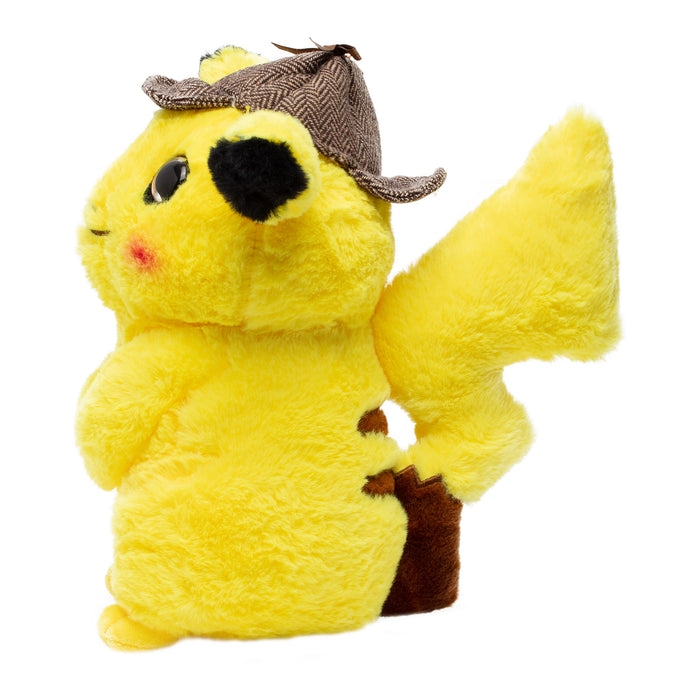 Pokemon – Pikachu – Detektiv – Kuscheltier – Plüsch – extra dick – mit großem Schwanz (28 cm)