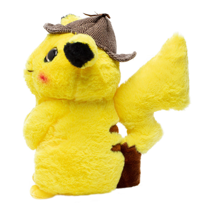 Pokemon - Pikachu - Detective - Knuffel - Pluche - Extra dik - Met grote staart (28 cm)