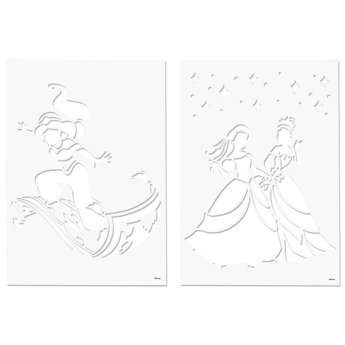 Disney Princess - Spray Pen Set - Kleurstiften voor Kinderen - Tekenset met Gekleurde Pennen en Tekensjablonen