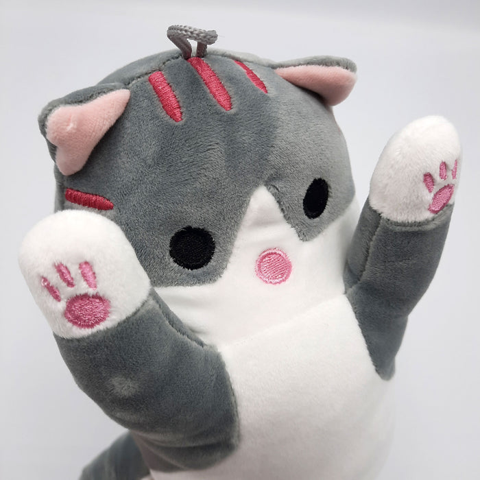 Kawaii Kissen - Kuschelkatze - Kuschelkissen - Kinder &amp; Erwachsene - Plüsch 54 cm (grau)