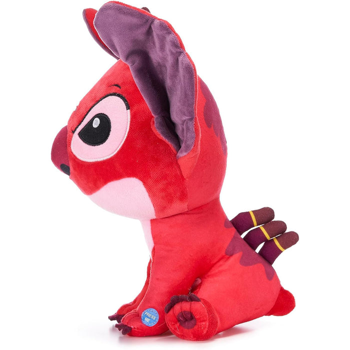 Disney – Lilo und Stitch – Kuscheltier – Sprechender Leroy – Extra großer Kopf – Rot – 30 cm