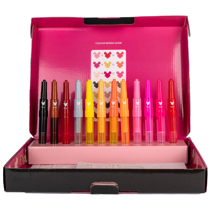 Minnie Mouse - Spray Pen Set - Kleurstiften voor Kinderen - Tekenset met Gekleurde Pennen en Tekensjablonen