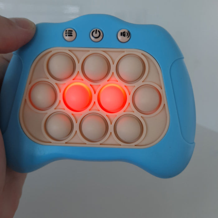 Pop It Game - Pop It Spel - Fidget Toys Controller - Pop or Flop Game Console - Quick Push - Montessori Speelgoed - Anti Stress Speelgoed - Inclusief Licht en Geluidseffecten (lichtblauw)