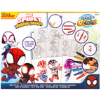 Marvel Spidey spray pen set, 7 pennen en 6 sjablonen