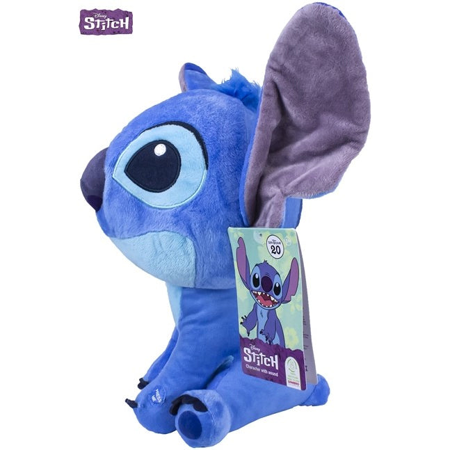 Disney – Lilo und Stitch – Kuscheltier – Talking Stitch – Extra großer Kopf – Blau – 30 cm