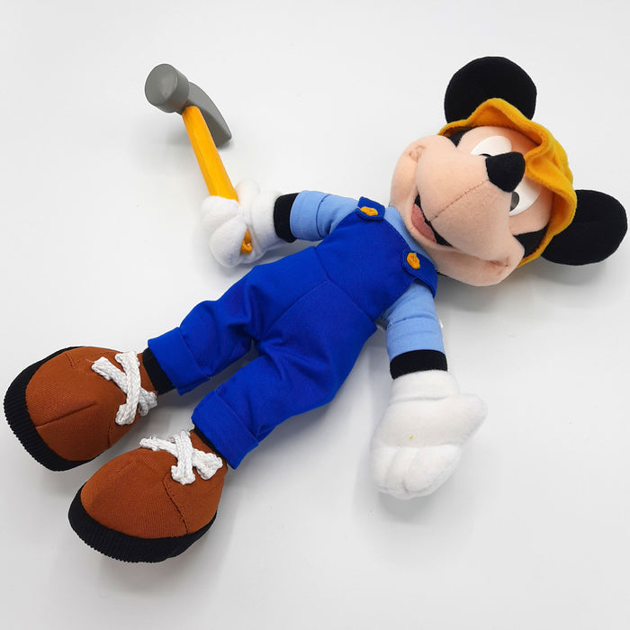 Mickey Mouse met Hamer (Disney) - Construction Mickey - Pluche Knuffel - 32 cm