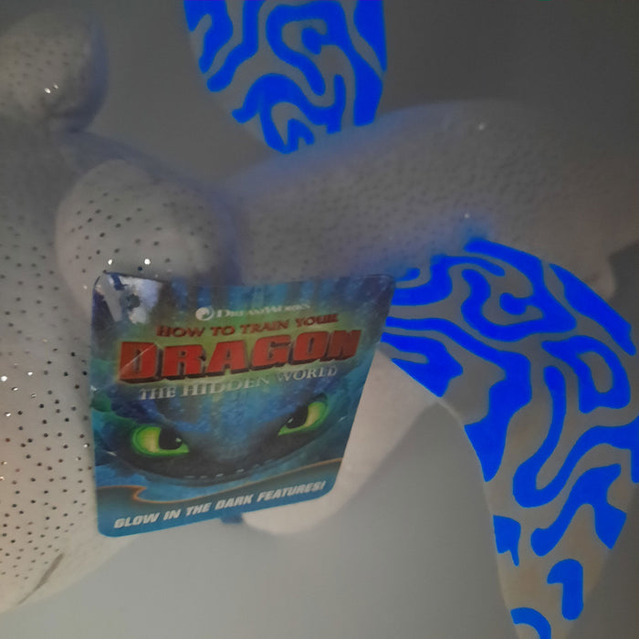 How to train your Dragon 3 / Hoe tem je een Draak 3 - Light Fury Knuffel - "Met echte Glow in the Dark" - 42 cm