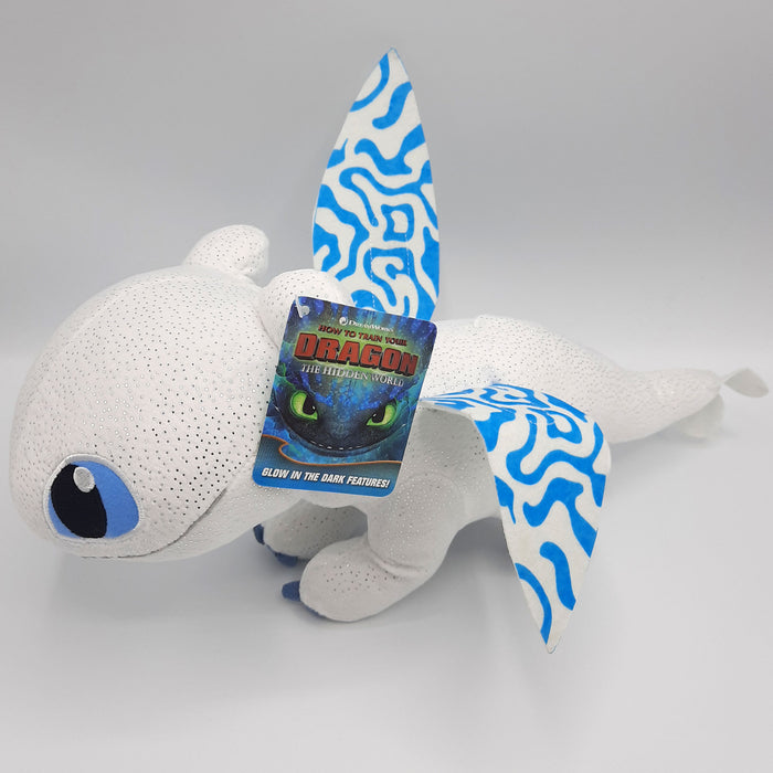 How to train your Dragon 3 / Hoe tem je een Draak 3 - Light Fury Knuffel - "Met echte Glow in the Dark" - 42 cm