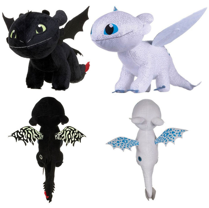 How to train your Dragon 3 / Hoe tem je een Draak 3 - Knuffel - Tandloos / Toothless - "Met echte Glow in the Dark" - 44 cm