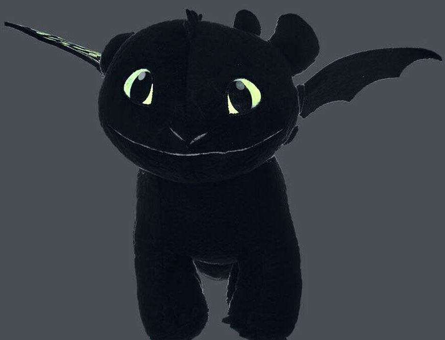 How to train your Dragon 3 / Hoe tem je een Draak 3 - Knuffel - Tandloos / Toothless - "Met echte Glow in the Dark" - 44 cm