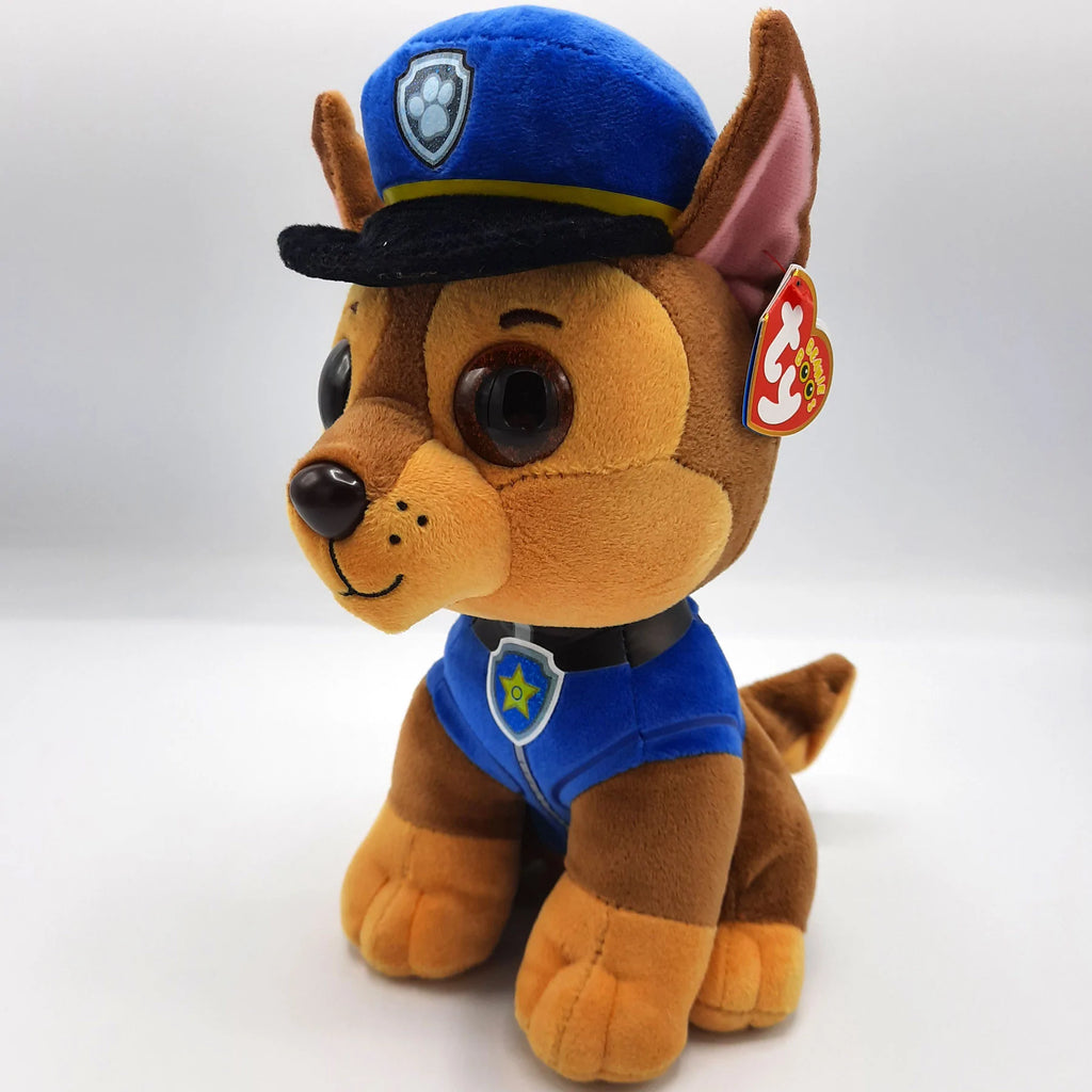 TY PAW Patrol knuffel Chase, 15 cm met glitter ogen