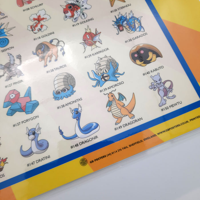 Pokemon - Poster Voordeelset - 3 Posters (50x40 cm) - Geplastificeerd - Kinderkamer - (Versie 6)
