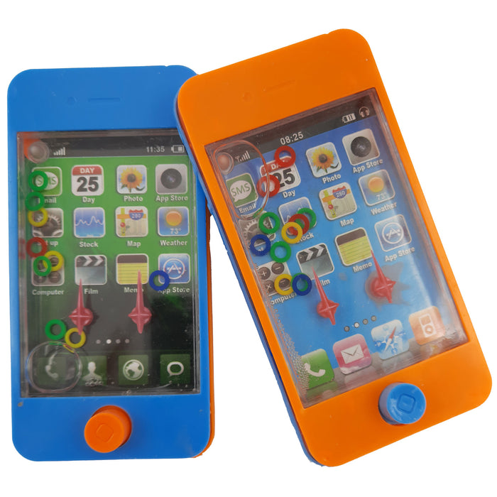 Watergame - Ring Waterspel - Kindertelefoon - Speelgoed Telefoon - Behendigheidsspelletjes - Geduldspelletjes - Blauw + Oranje