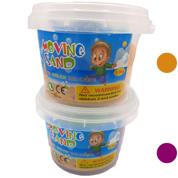 Magisch Zand - Kinetisch Zand - Magic Sand - Kinetic Sand - Speelzand - 2x Emmer 300 gram (oranje & paars)