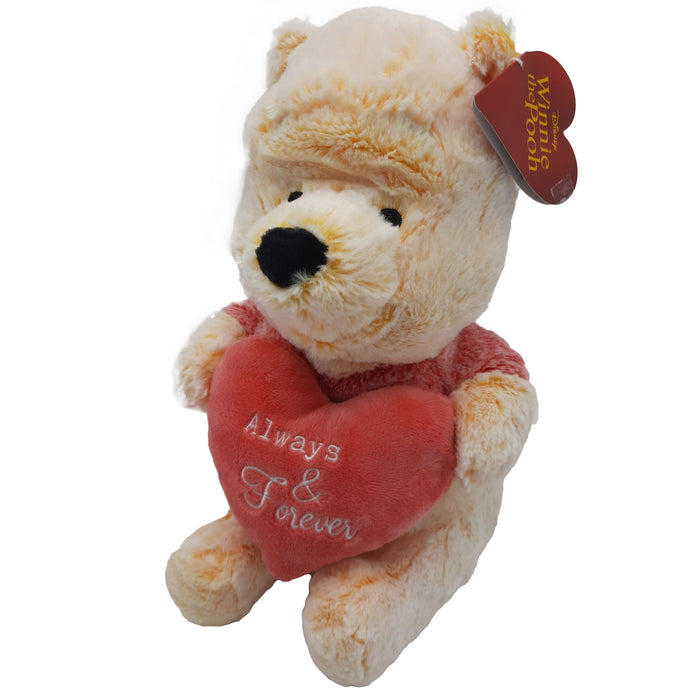 Disney Winnie The Pooh - Küscheltier - Bär mit Herz - Plüsch Love Stofftier - Teddybär - 27 cm