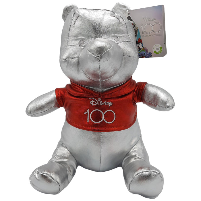 Disney Winnie The Pooh / Winnie De Poeh - Knuffel - Knuffelbeer - Teddybeer - 100 year - Platinum Silver Mix - 26 cm