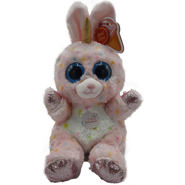 Keel Toys - Animotsu - Birthday Cake Bunny - Knuffel - Met heerlijke zoete geur - 25 cm