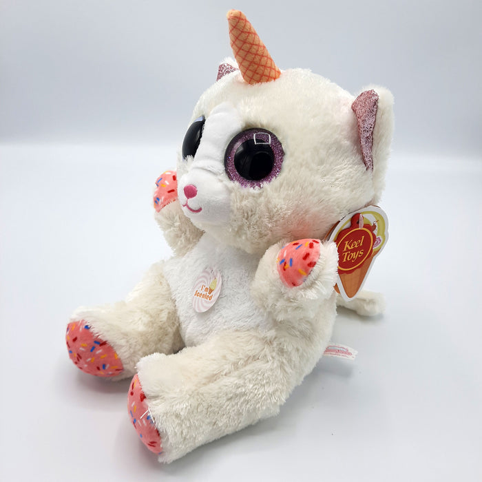 Keel Toys - Animotsu - Vanilla Sprinkle Kitten - Kuscheltier - Mit köstlich süßem Vanilleduft - 25 cm