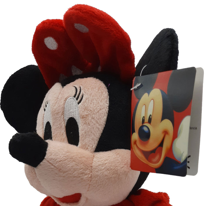 Disney - Mickey Mouse - Minnie - Pluche Knuffel - Rood - Koord met Zuignap - 30 cm