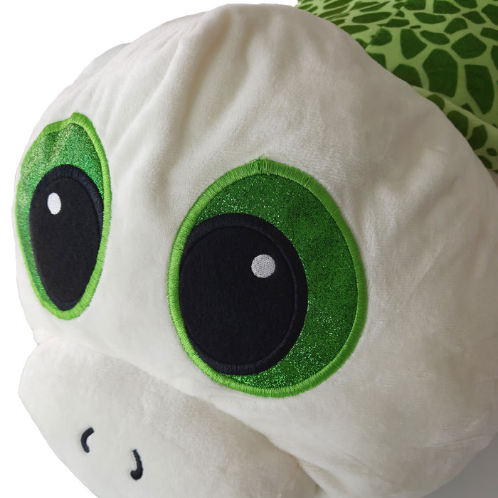 Schildpad - Knuffel - Grote Knuffelbeer - XXL - Wit - Pluche - Teddybeer - 93 cm